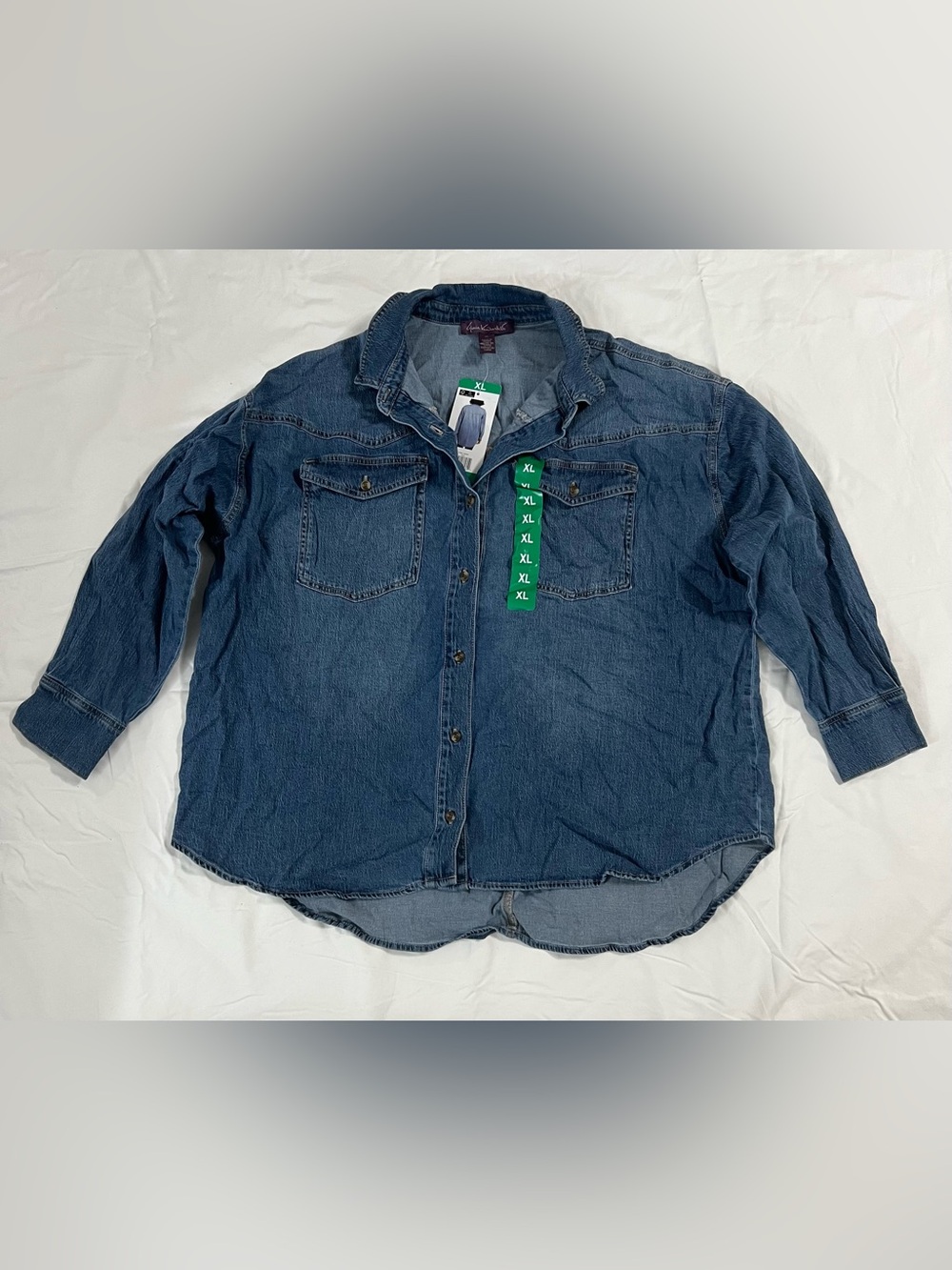 Gloria Vanderbilt Dark Blue Denim Button-Front Jacket #108
